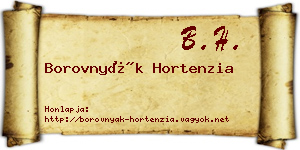 Borovnyák Hortenzia névjegykártya